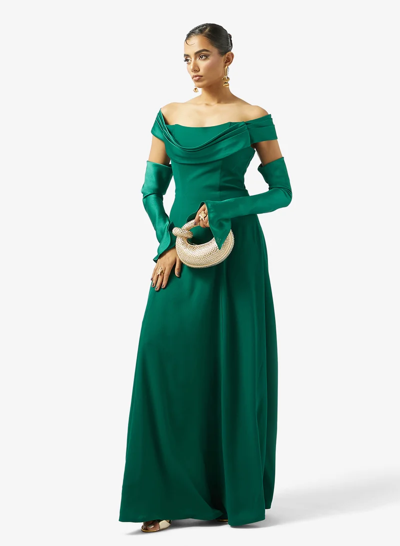 Akadia Fashion  A-LINE FREE SLEEVES CREPE DRESS for Women | Best Price UAE
